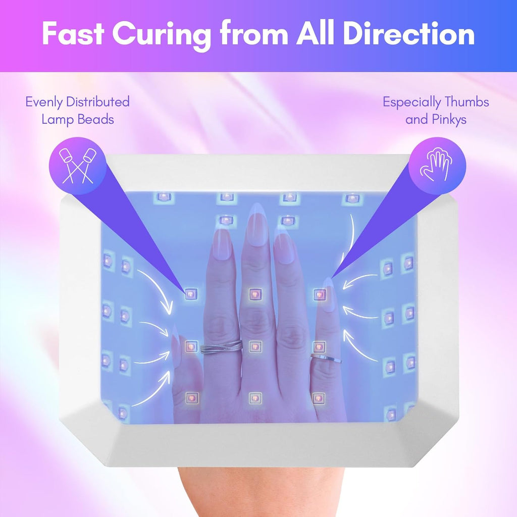 36W Rechargeable Nail LED Light Lamp with 4 Timer Settings, UV Nail Lamp Best LCD Display