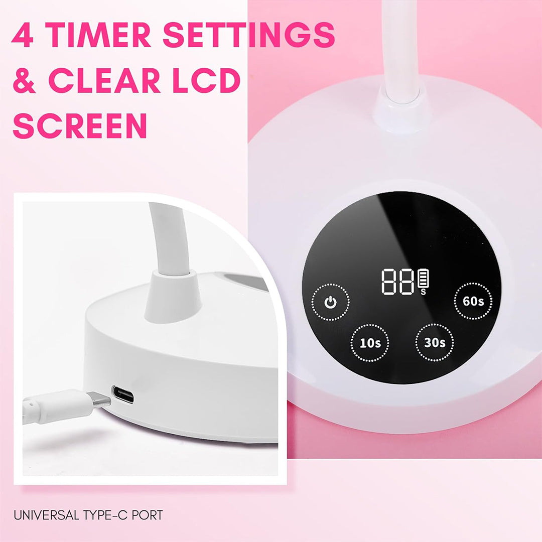Best Mini UV Nail Lamp 10W Rechargeable Gel Lamp Nail Polish Dryer Machine with Auto Sensor & 4 Timer