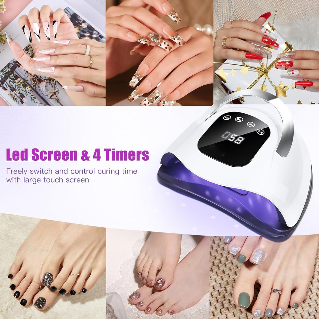 Best LED Nail Dryer 320W for Gel Polish, Best at Home UV LED Nail Lamp with 72Pcs Lamp Beads