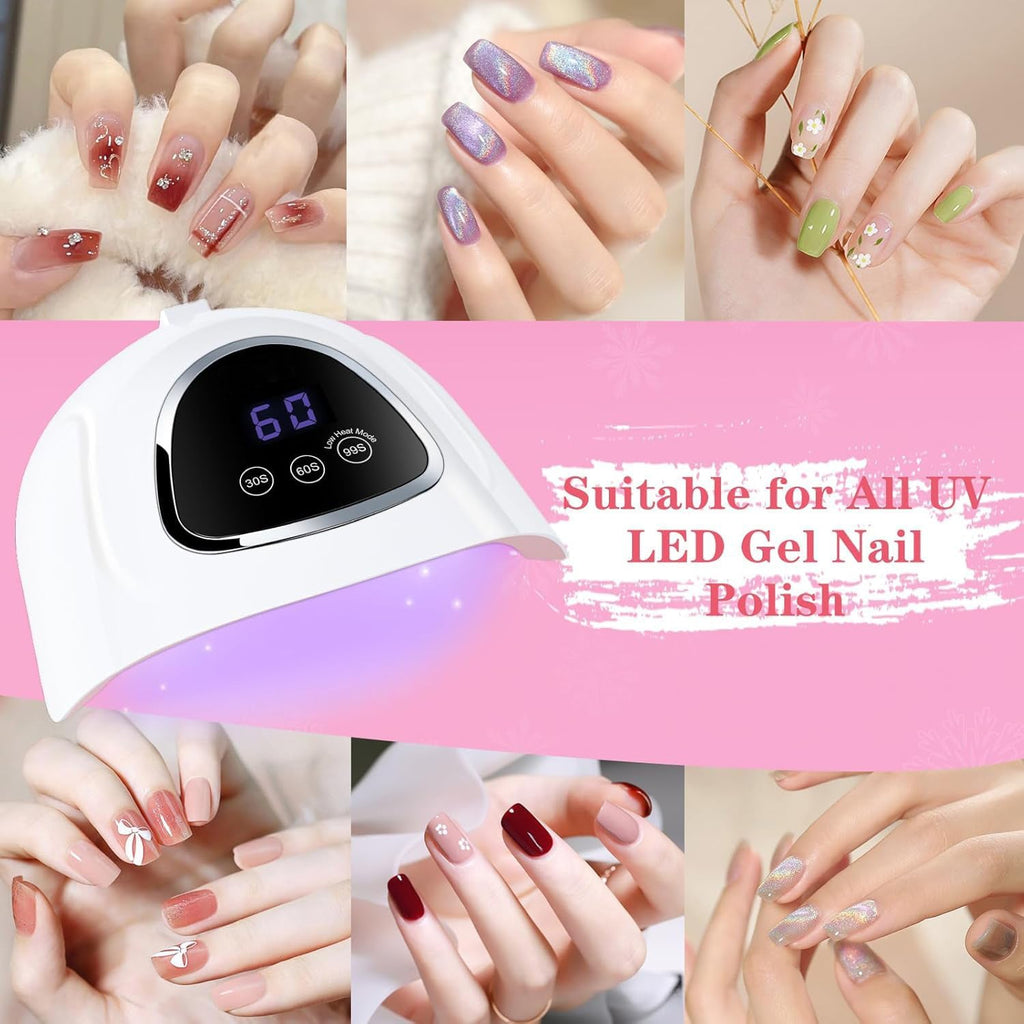 Best UV LED Gel Nail Lamp 72W for Gel Nails, Best LED Curing Lamp with 3Timer and Sensor for Solon and Nail DIY