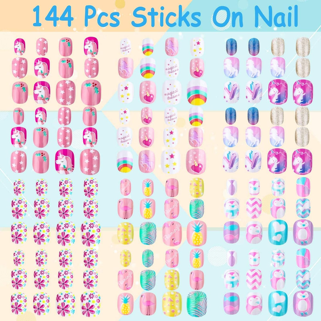 144 Pieces Cheap Press On Nails, The Best Press On Nails Pre Glue Full Cover Short Acrylic Nails
