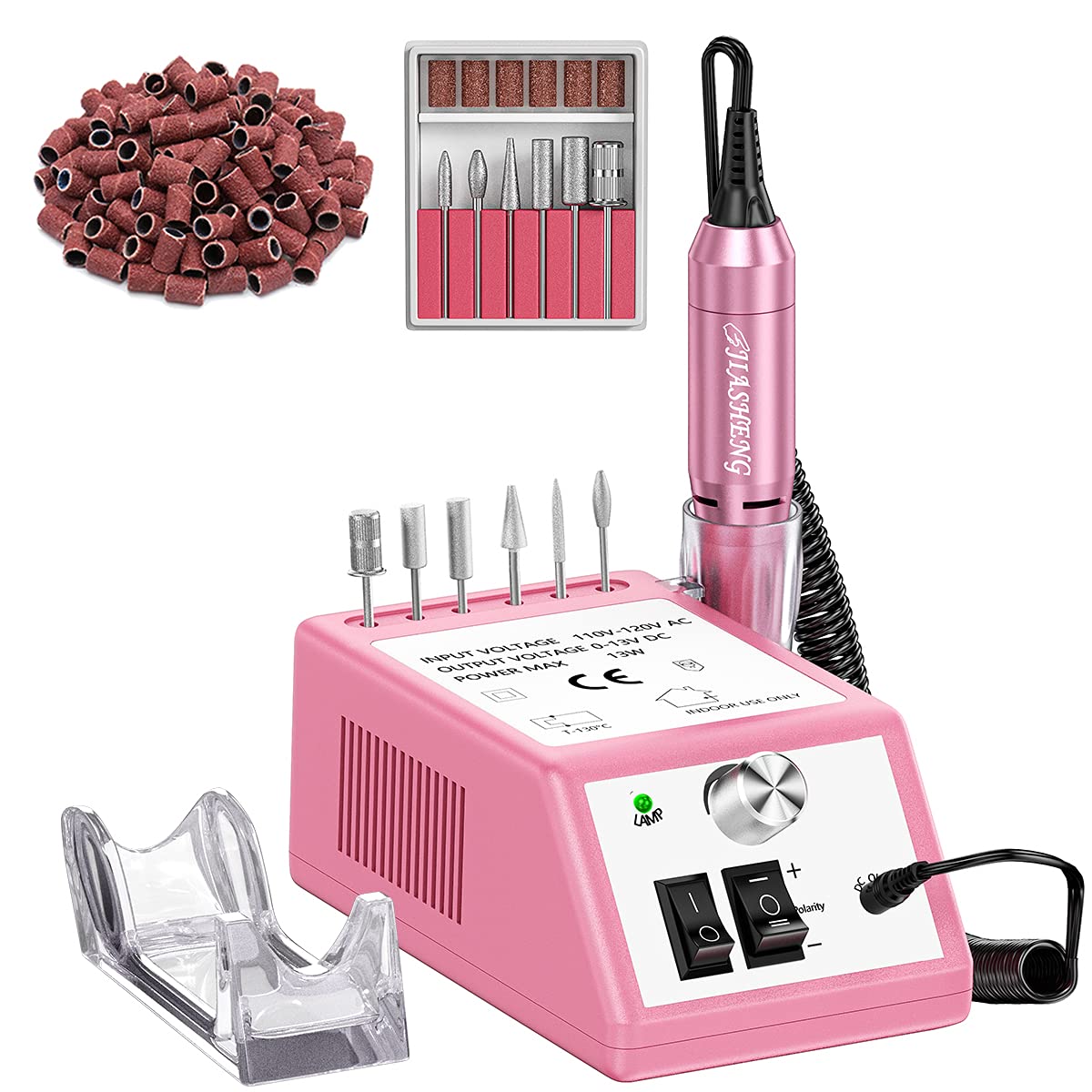 Professional Electric Nail File Nails Kit for Manicure Gel, Professional Nail Drill Machine with Sanding Bands