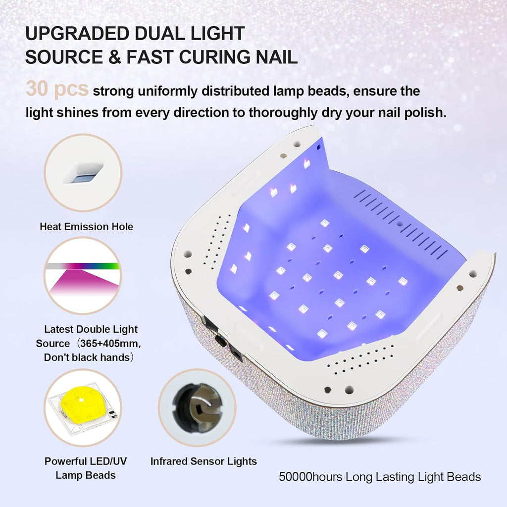 Professional Gel Nail Dryer 54W Rechargeable UV Nail Lamp for Nail Tech Cordless Led Nail Lamp