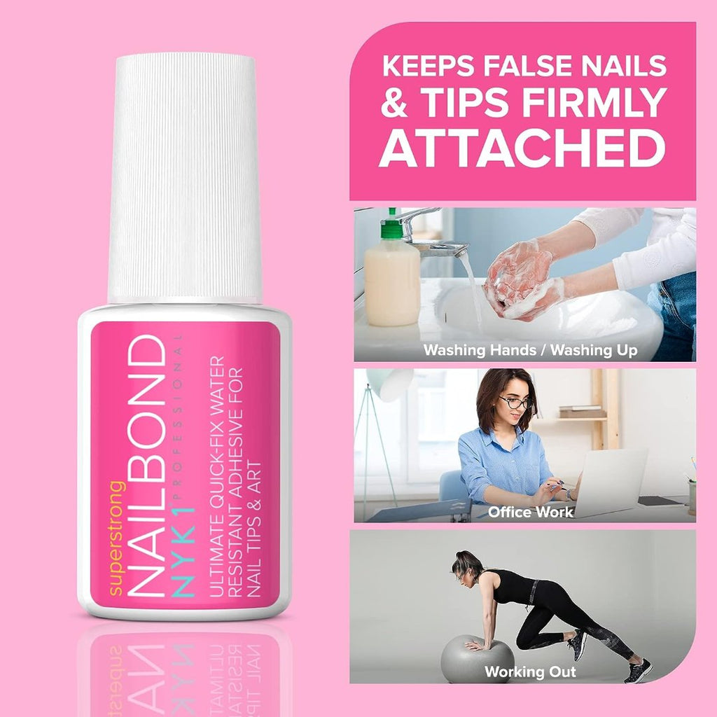 Solid Glue Gel For Nail Tips, 8ml Good Nail Glue For Press On Nails, Static Nails Brush On Nail Glue