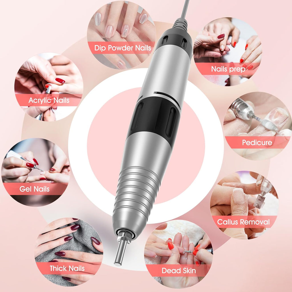 Best Electric Nail Drill 11 in 1 Kit, 35000 RPM Acrylic Nail File, Electric Nail File Near Me Remove Nail Gel