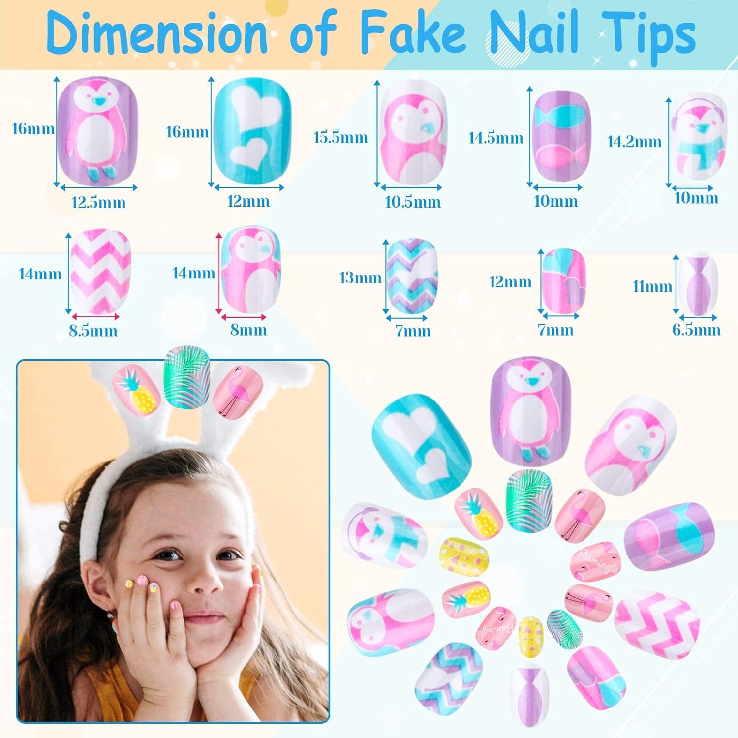 144 Pieces Cheap Press On Nails, The Best Press On Nails Pre Glue Full Cover Short Acrylic Nails