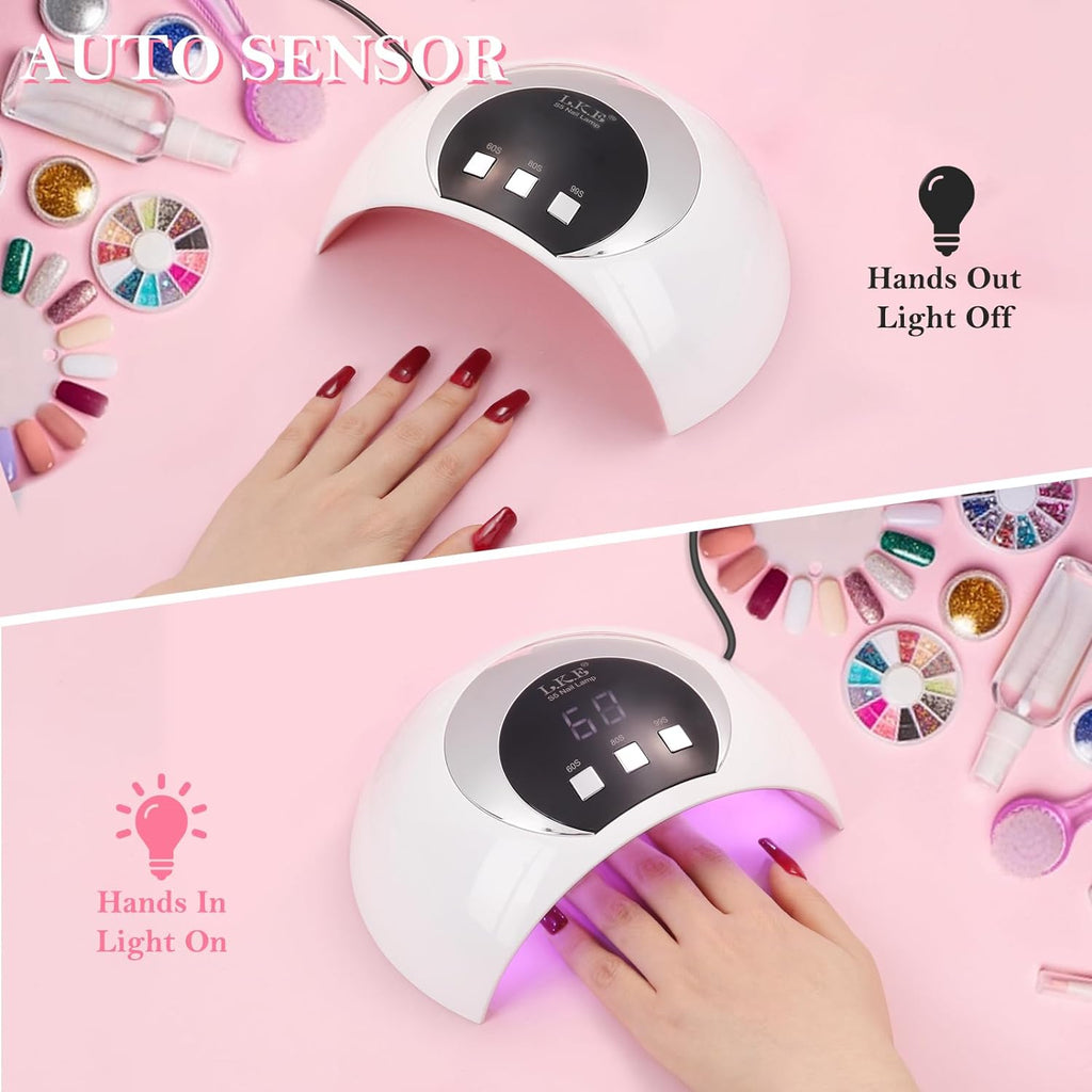 54W UV LED Gel Manicure with Automatic Sensor, Gel Nails Ultraviolet Light with 3 Timers
