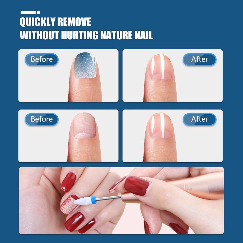 Electric Nail Buffer 21pcs Bits Sets, Nail Efile Bit Kit for Acrylic Nails, Electric Nail Drill Machine for Manicure Pedicure