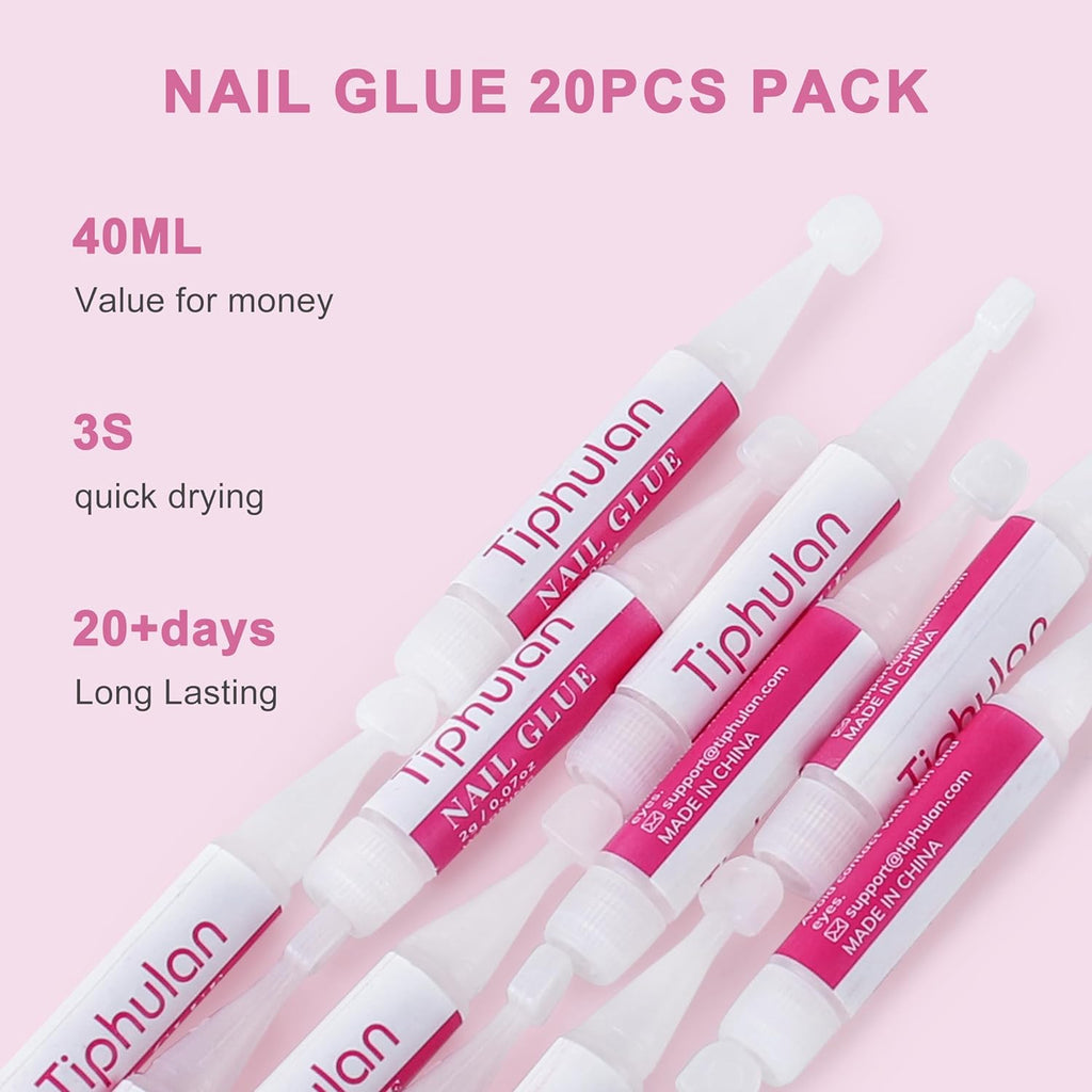 Best Drugstore Nail Glue For Nail Tips, 20Pcs 40ml Uv Nail Gel Glue, Nail Salon Nail Glue For Nail Tips