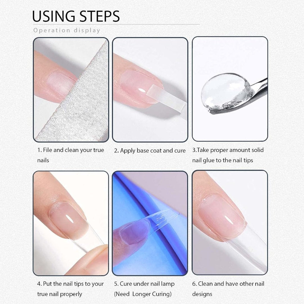 Nail Tips Glue Gel for Acrylic Nails, Best Nail Glue That Lasts for weeks Need UV/LED Lamp