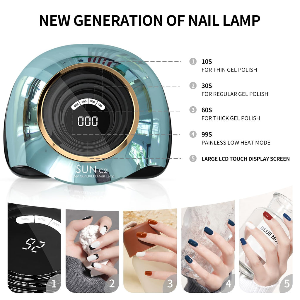 Nail Technician Desk Table Lamp for Manicure 288W Gel Curing Nail Dryer with 63 LED Beads
