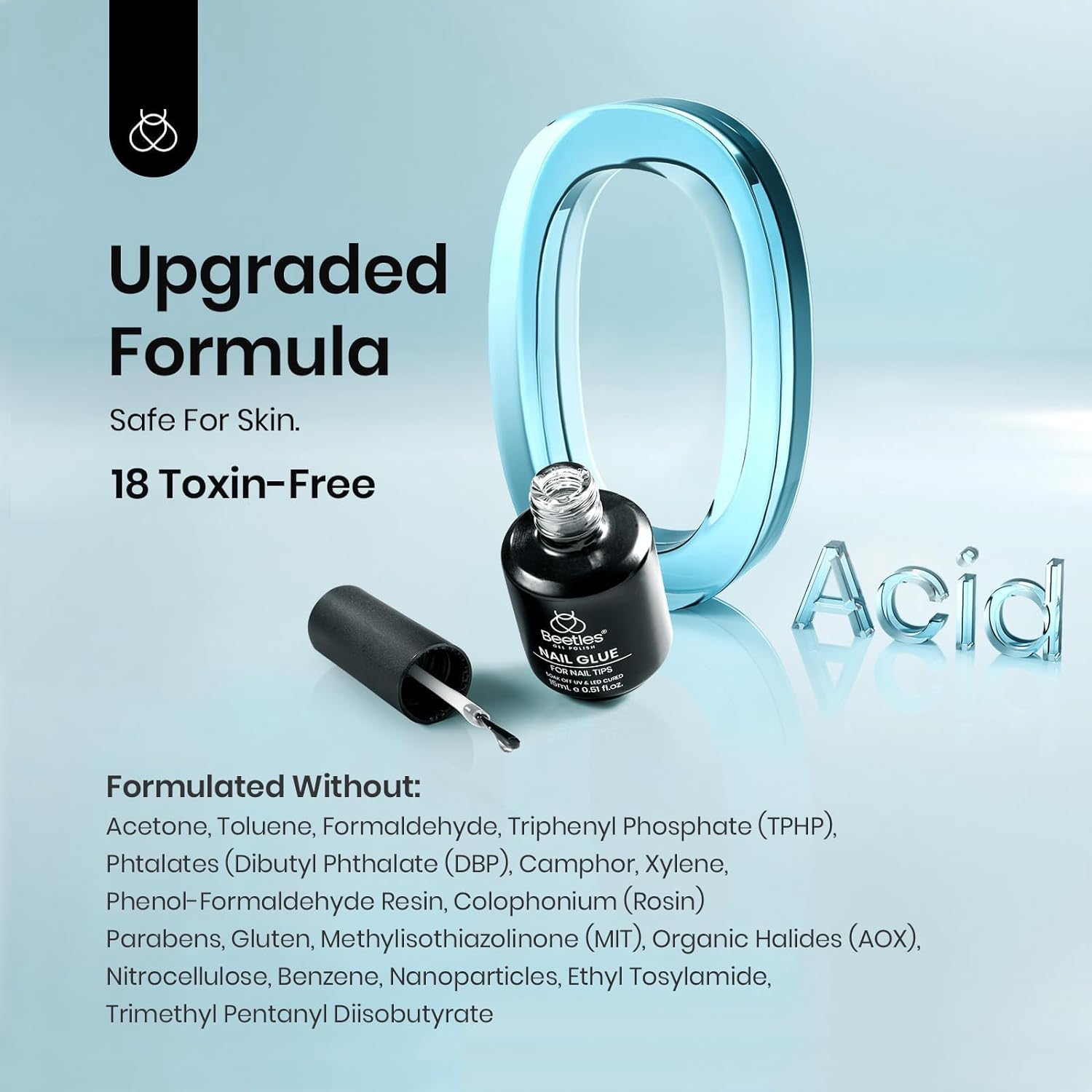 Gel Nail Glue 9 in 1 For Tips, Soft Gel Nail Glue 0.5 Fl Oz, Super Strong Brush in Static Nails Nail Glue