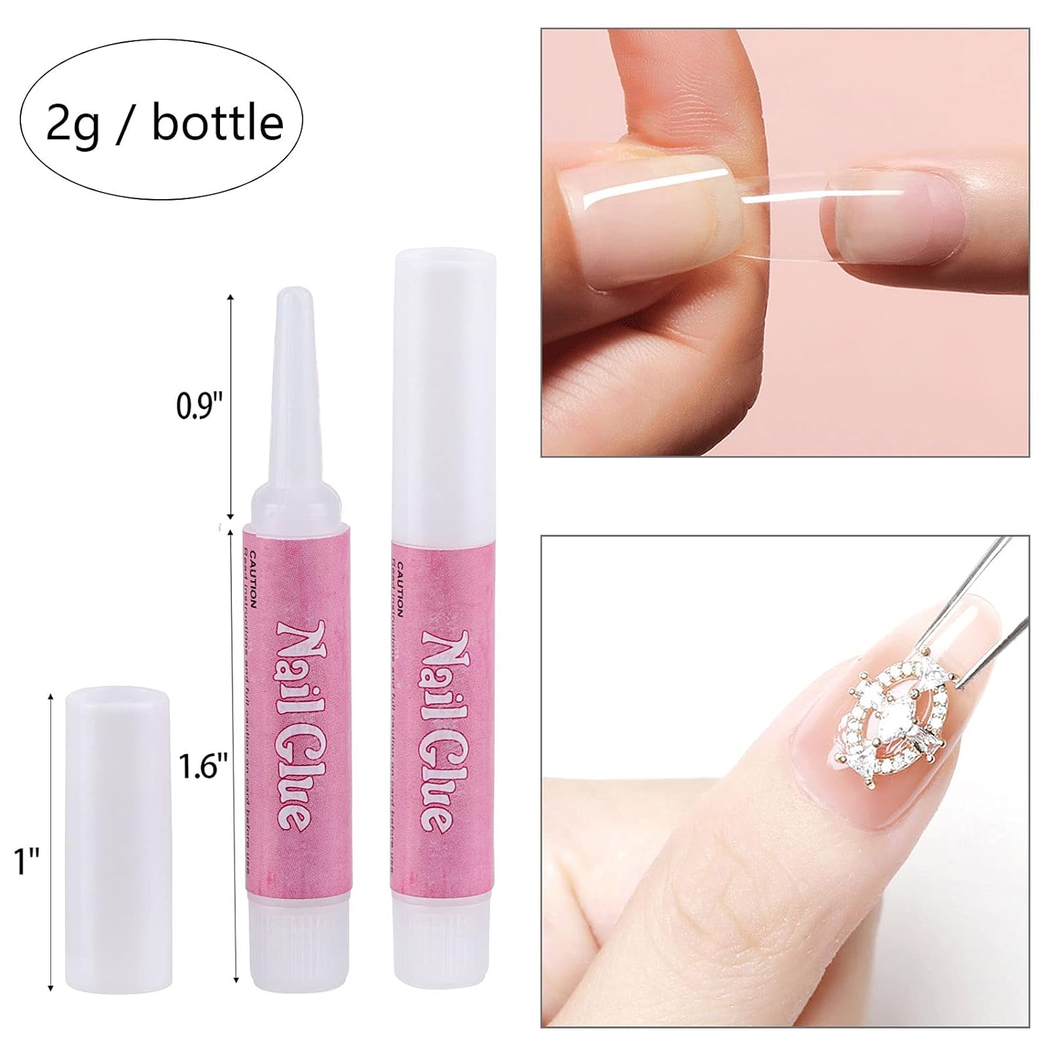 Nail Art Glue 30PCS For Nail Tips, 5 Second Nail Glue for Acrylic Nails, Long Lasting Nail Glue for DIY Nail Art, 2g/pc
