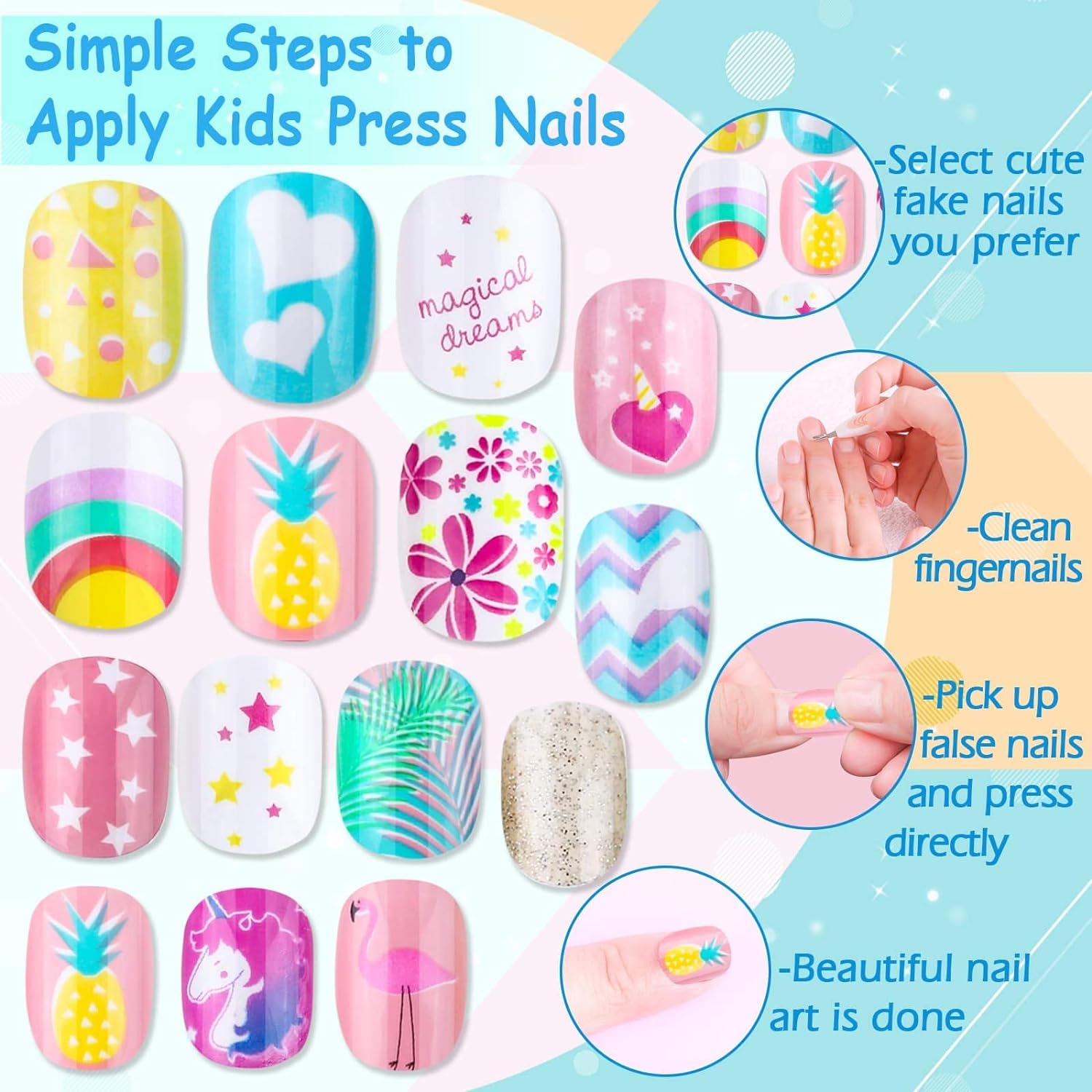 144 Pieces Cheap Press On Nails, The Best Press On Nails Pre Glue Full Cover Short Acrylic Nails