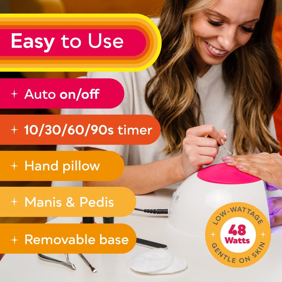 48W UV LED Light Nails,Nail Dryer for Normal Nail Polish with 4 Timer Settings