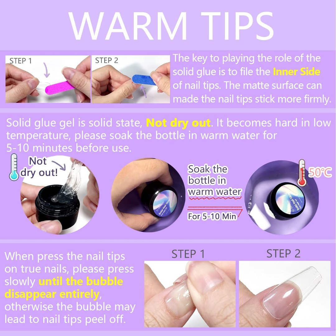 Nail Tips Glue Gel for Acrylic Nails, Best Nail Glue That Lasts for weeks Need UV/LED Lamp