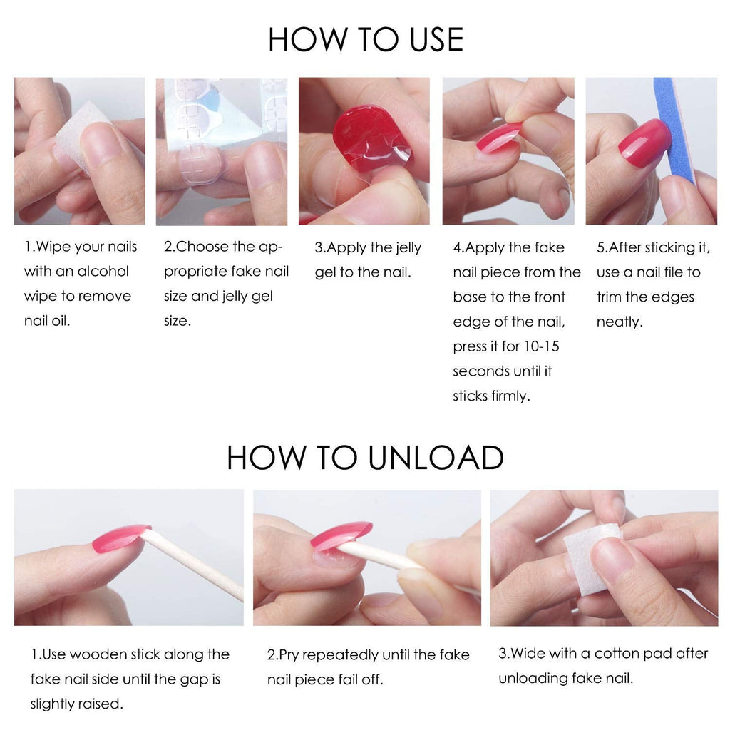 24 Pcs Best Rated Press On Nails Long Square, Durable Press On Nails French False Nail Tips, False Nails With Glue for Women and Girls