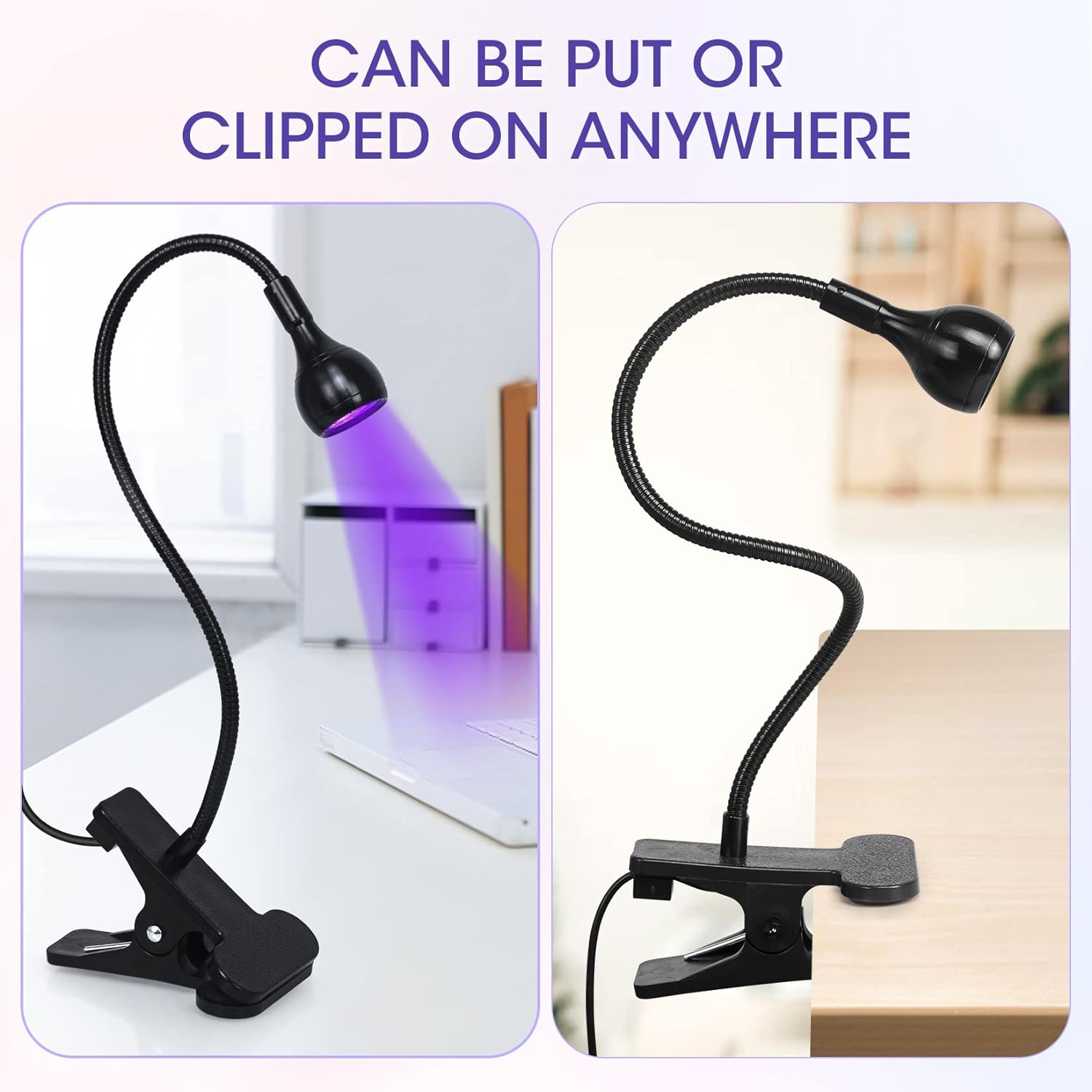 3W LED Light for Gel Nails Mini Led Nail Polish Light with Gooseneck Gel Manicure Light with USB Charge