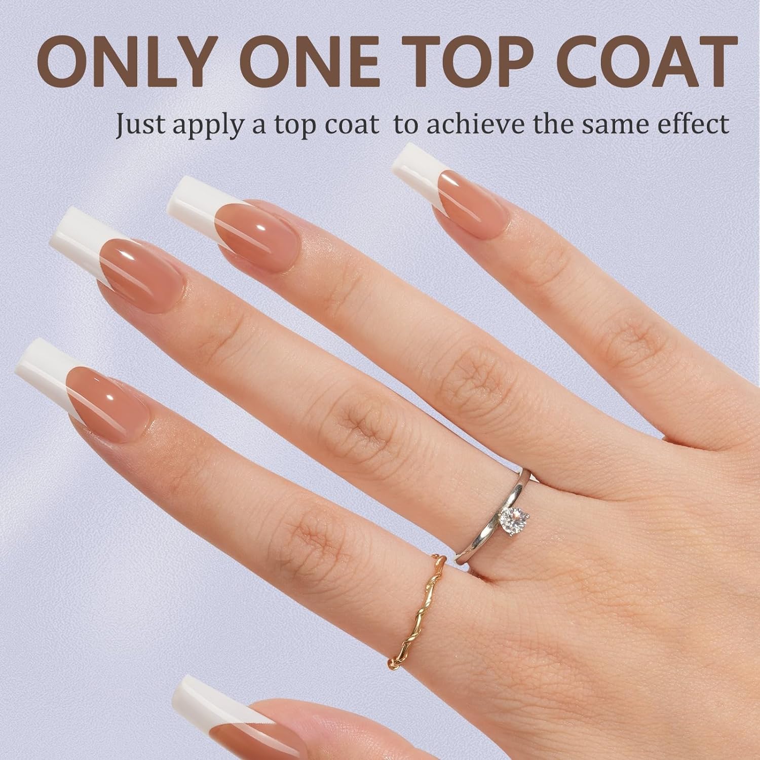 French Manicure Press On Nails 240Pcs, French Tip Press Ons Gift, False Nail Professional 15 Sizes