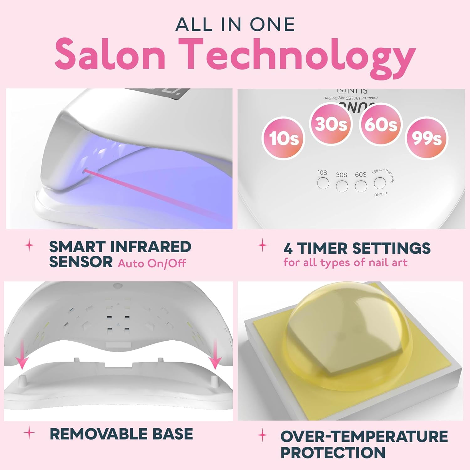 Gel Manicure Dryer with Timer Settings User Friendly UV Lamp Light for Nails Gel Lamp UV