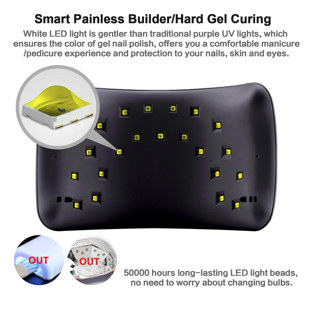Gel Manicure Lamp with Three Timer Settings, Nail Dryer for Regular Nail Polish