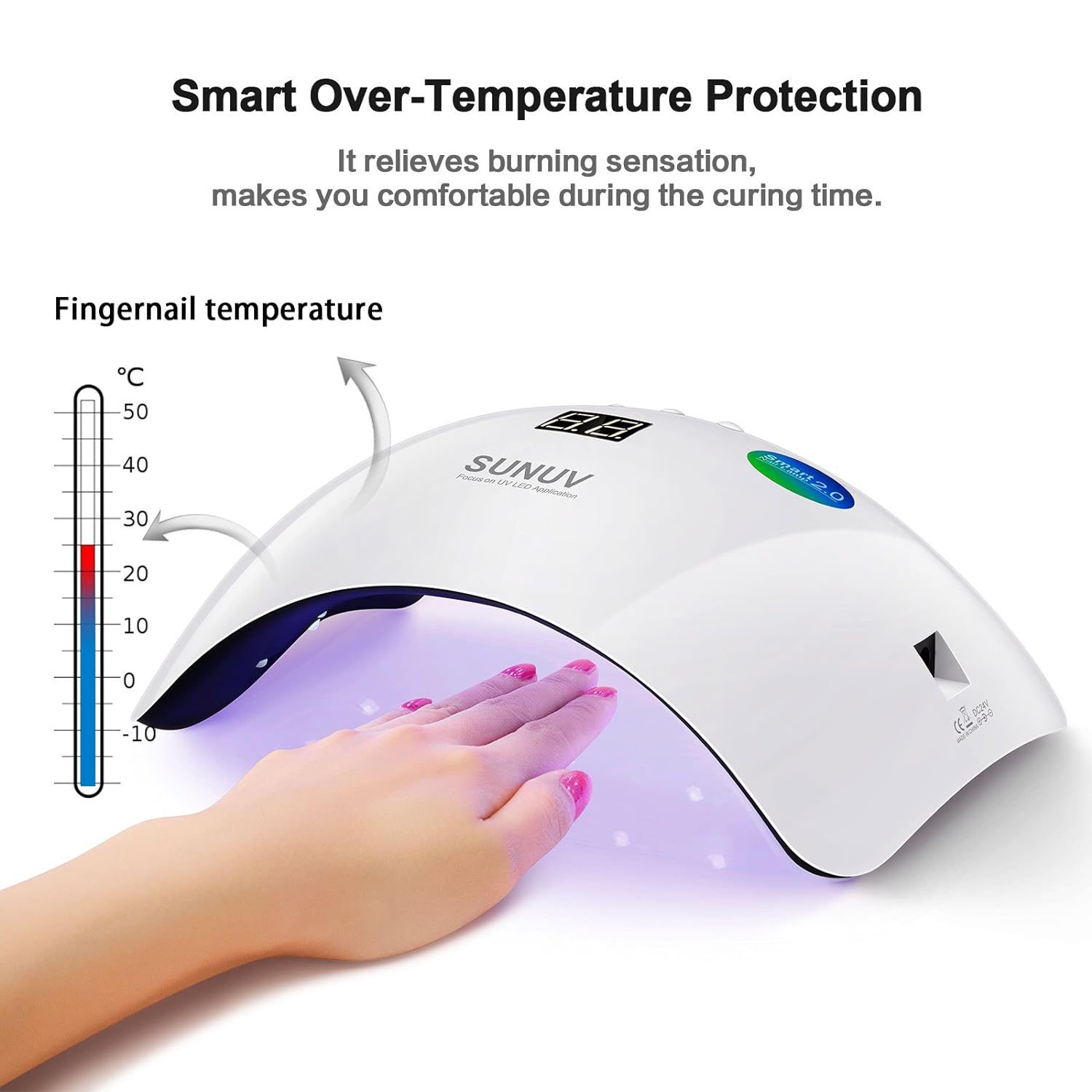 Gel Manicure Lamp with Three Timer Settings, Nail Dryer for Regular Nail Polish