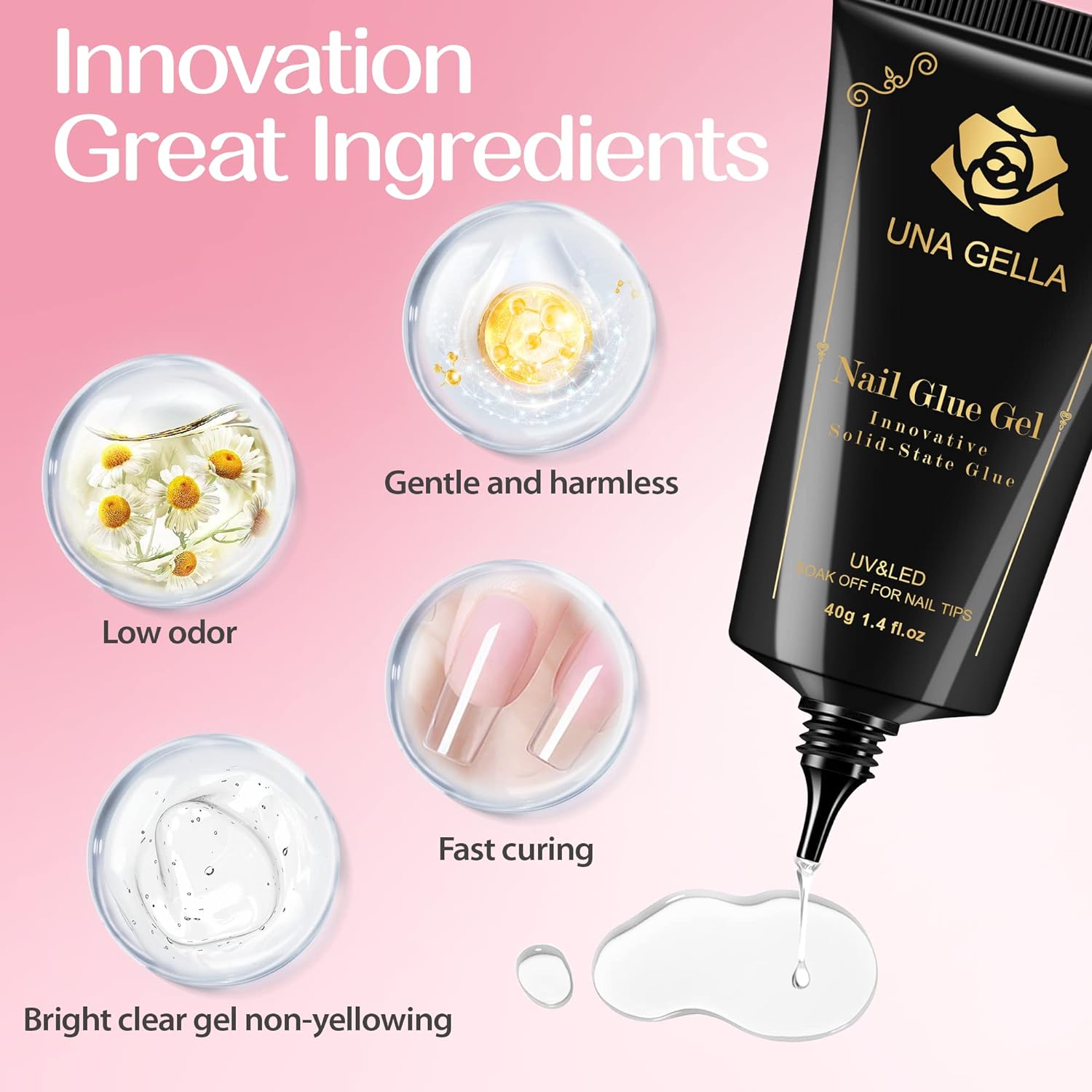 Best Fake Nail Glue 40ml Lamp Curing Needed Super Glue for Nails  Extension Fake Nail Tips