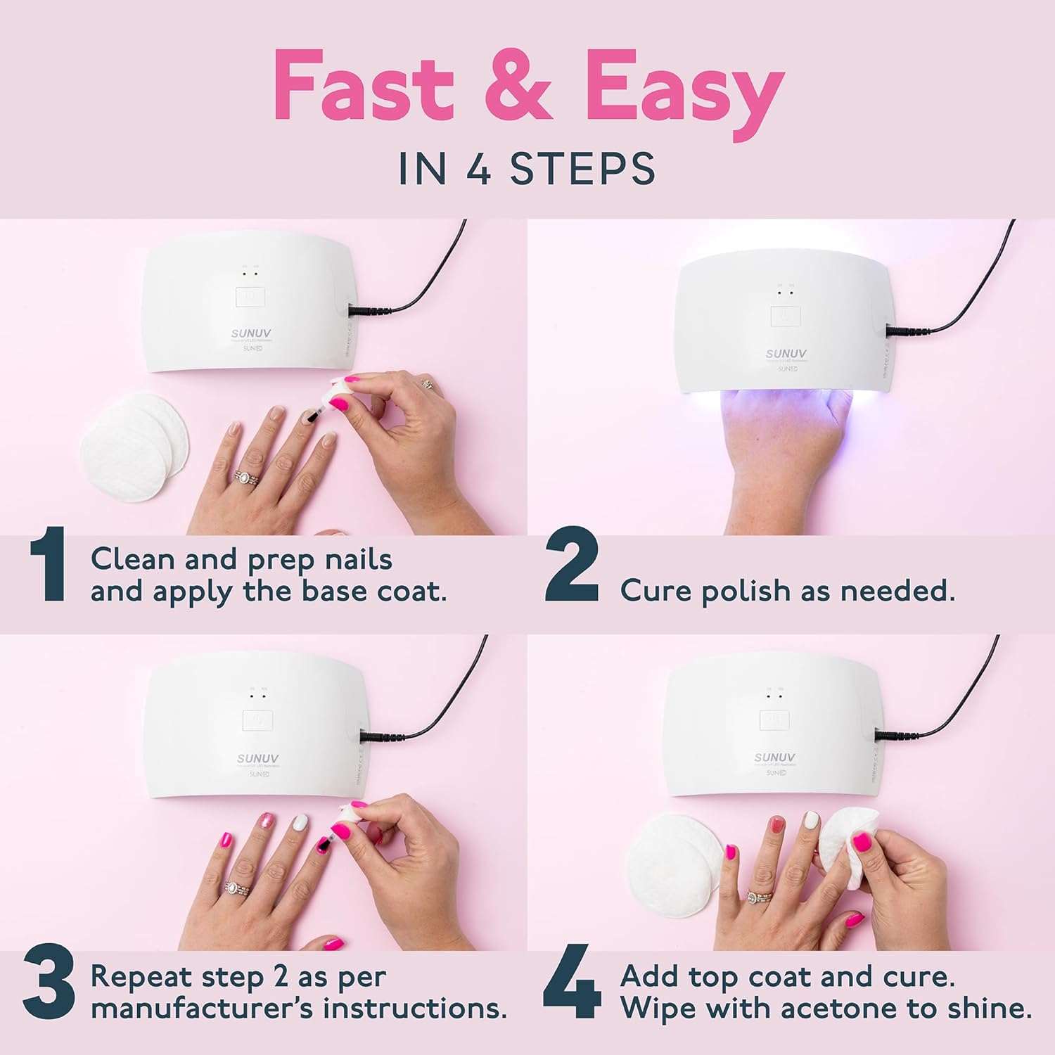 Professional UV Nail Lamp with Sensor 2 Timers Nail Dryer Machine for Gel Nail Polish Best LED Nail Lamp Pink