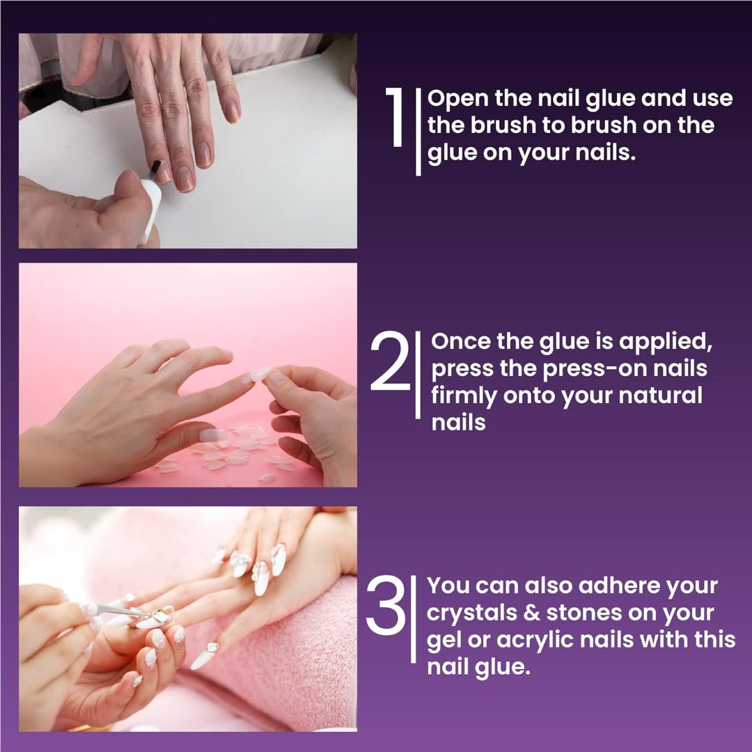 Best Acrylic Nail Glue Ideal to adhere Crystals Over Any Acrylic 14g