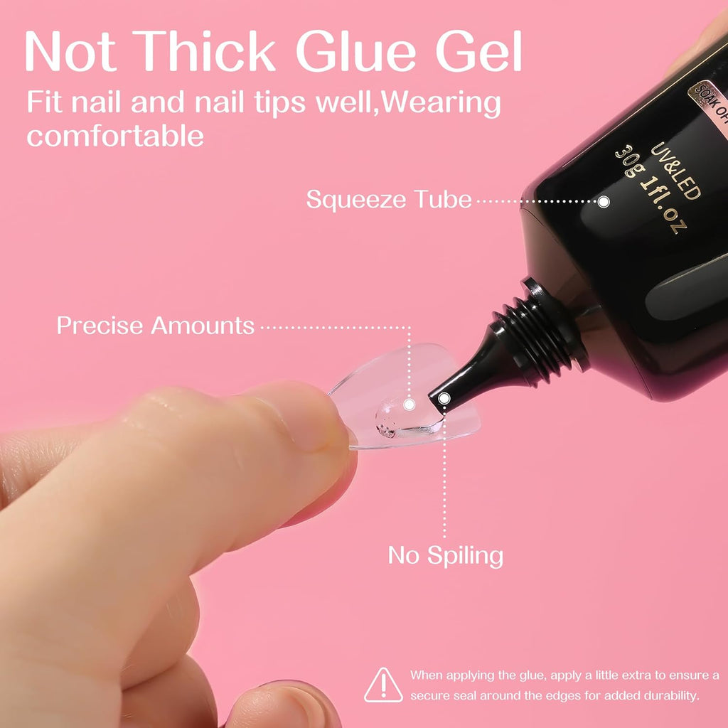Best Fake Nail Glue 40ml Lamp Curing Needed Super Glue for Nails  Extension Fake Nail Tips