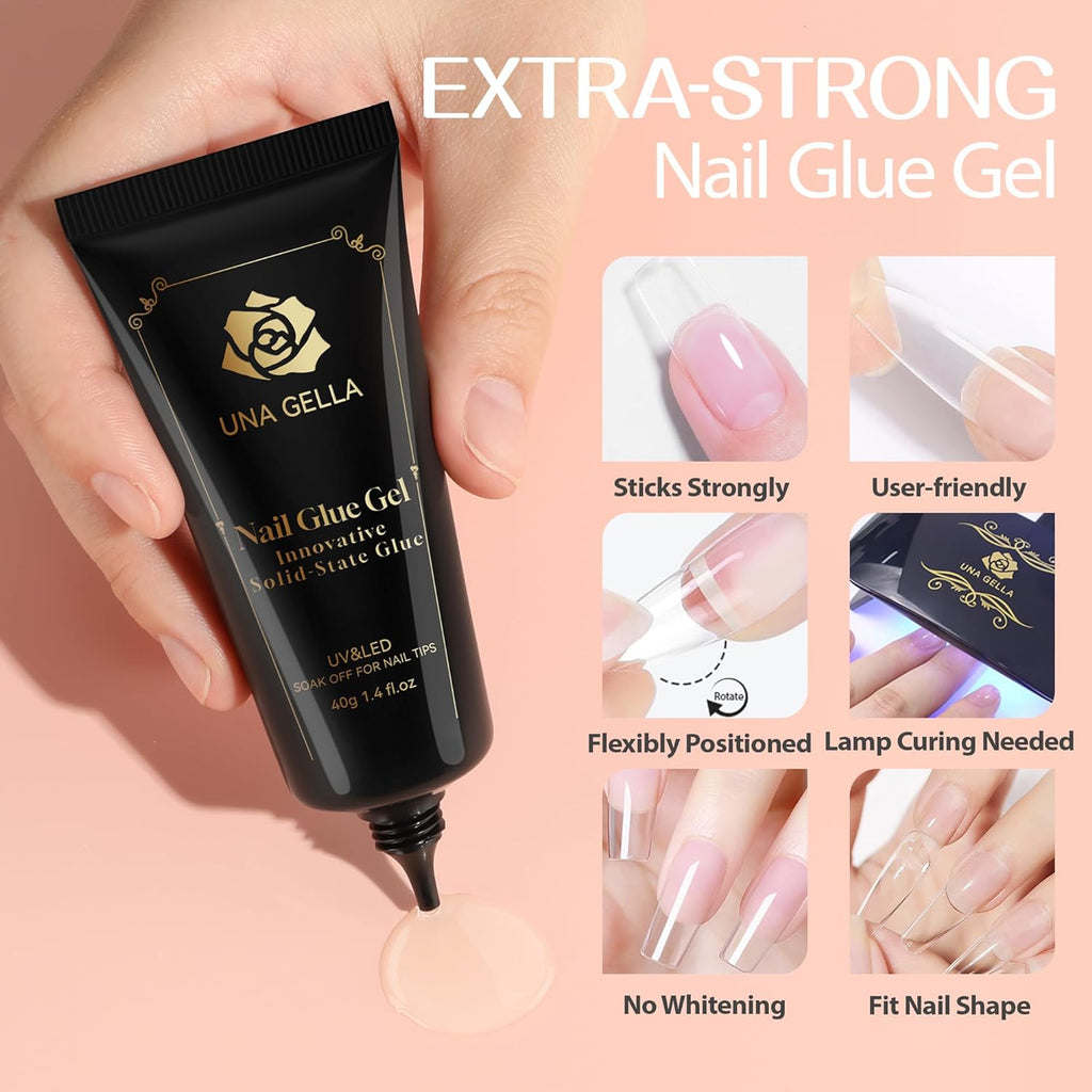Best Fake Nail Glue 40ml Lamp Curing Needed Super Glue for Nails  Extension Fake Nail Tips