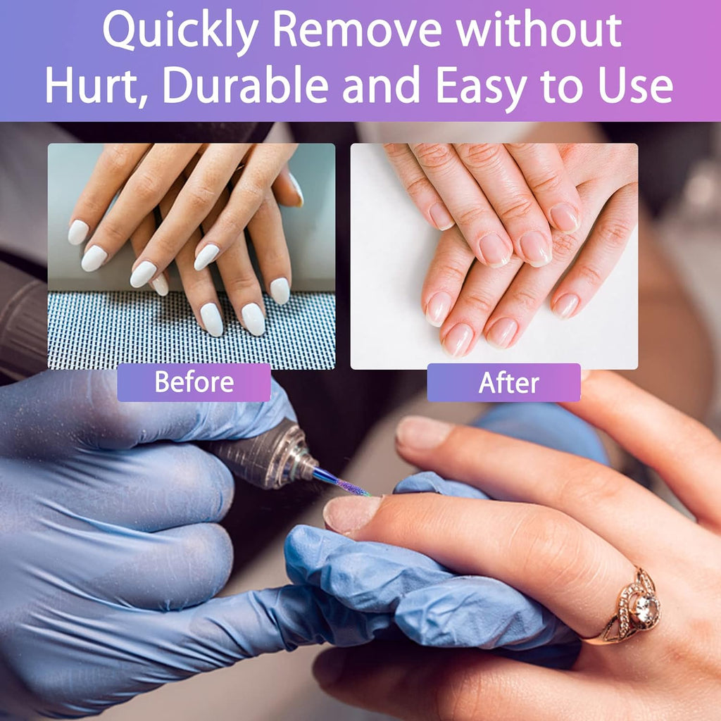 Pedicure Drill Bits10Pcs, 3/32 inch Tungsten Carbide Nail Drill Bit Set, Medicool Drill Bitswith 75Pcs File Sanding Bands