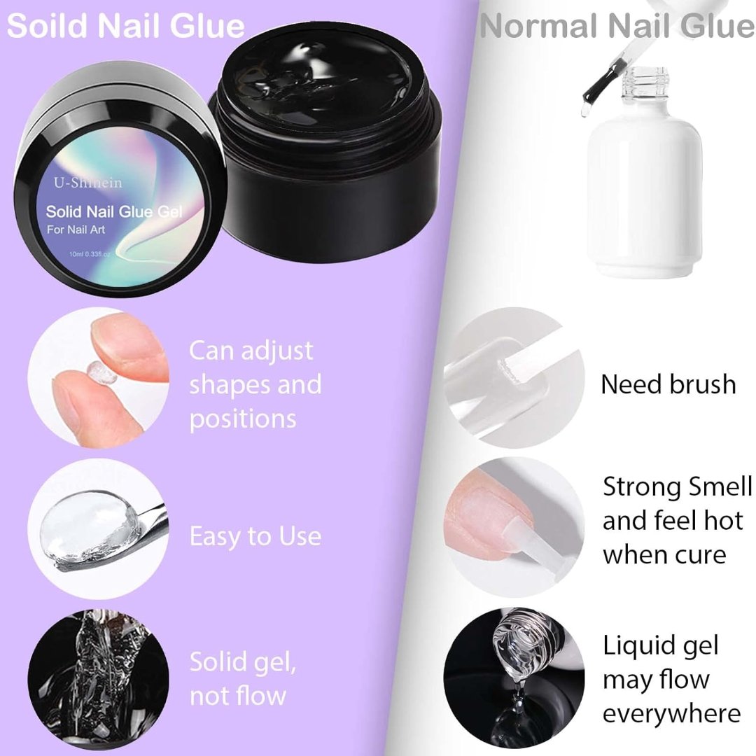Nail Tips Glue Gel for Acrylic Nails, Best Nail Glue That Lasts for weeks Need UV/LED Lamp
