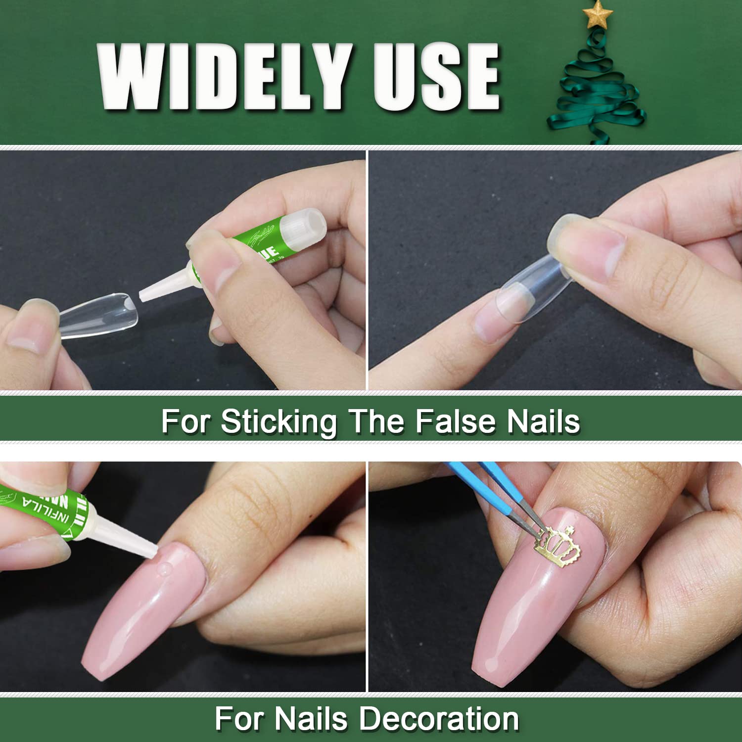 Nail Repair Glue For Nail Tips, 12 PCS Nail Glue for Acrylic Nails, The Best Nail Glue for False Nails Tips 0.07OZ/PCS
