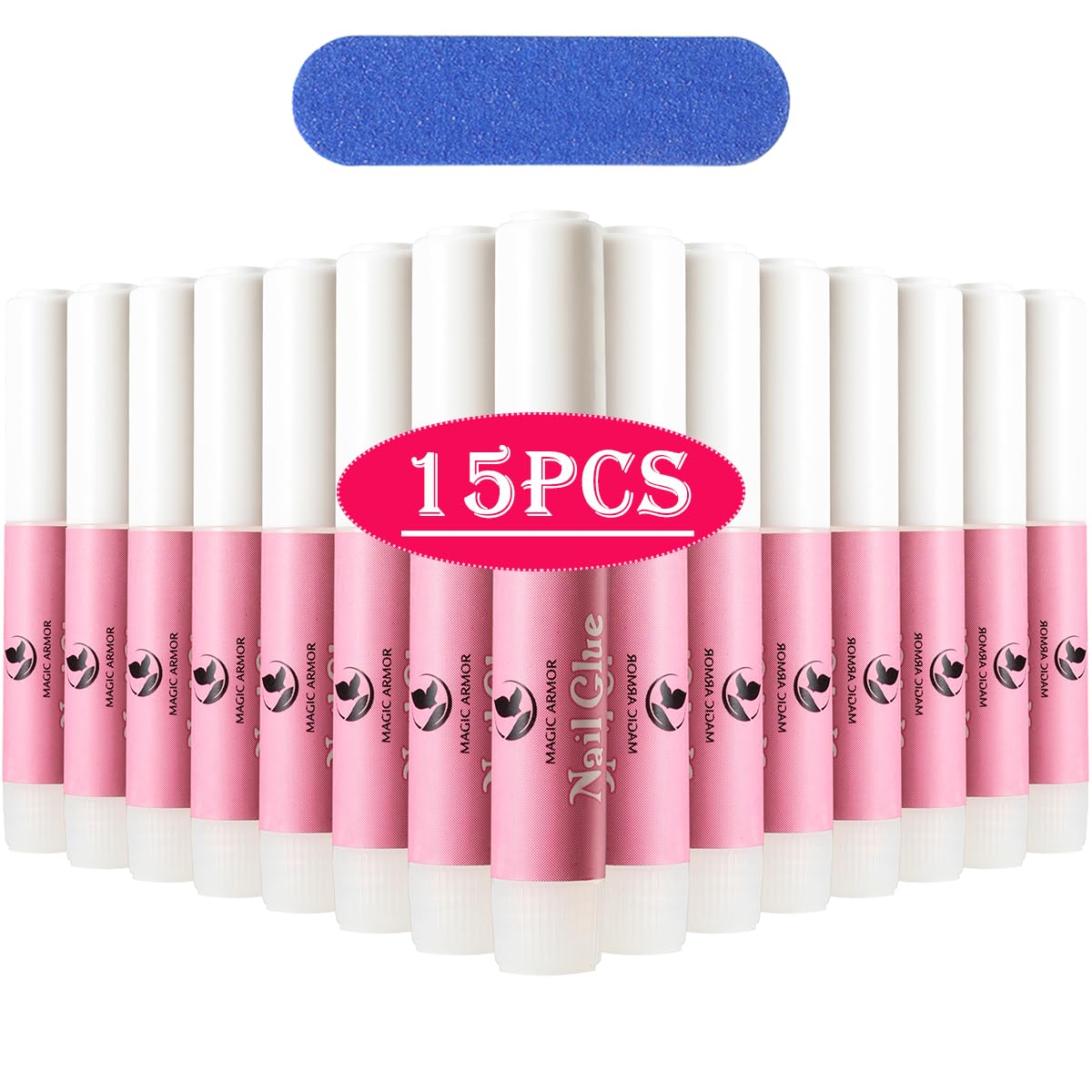 Nail Charm Glue For Nail Tips, 15 PCS Glue For Split Nails, The Best Nail Glue For Press On Nails