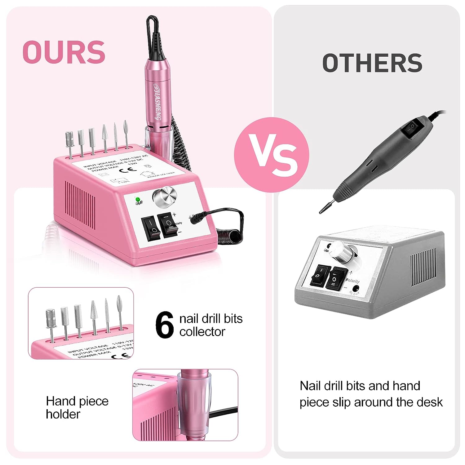 Professional Electric Nail File Nails Kit for Manicure Gel, Professional Nail Drill Machine with Sanding Bands