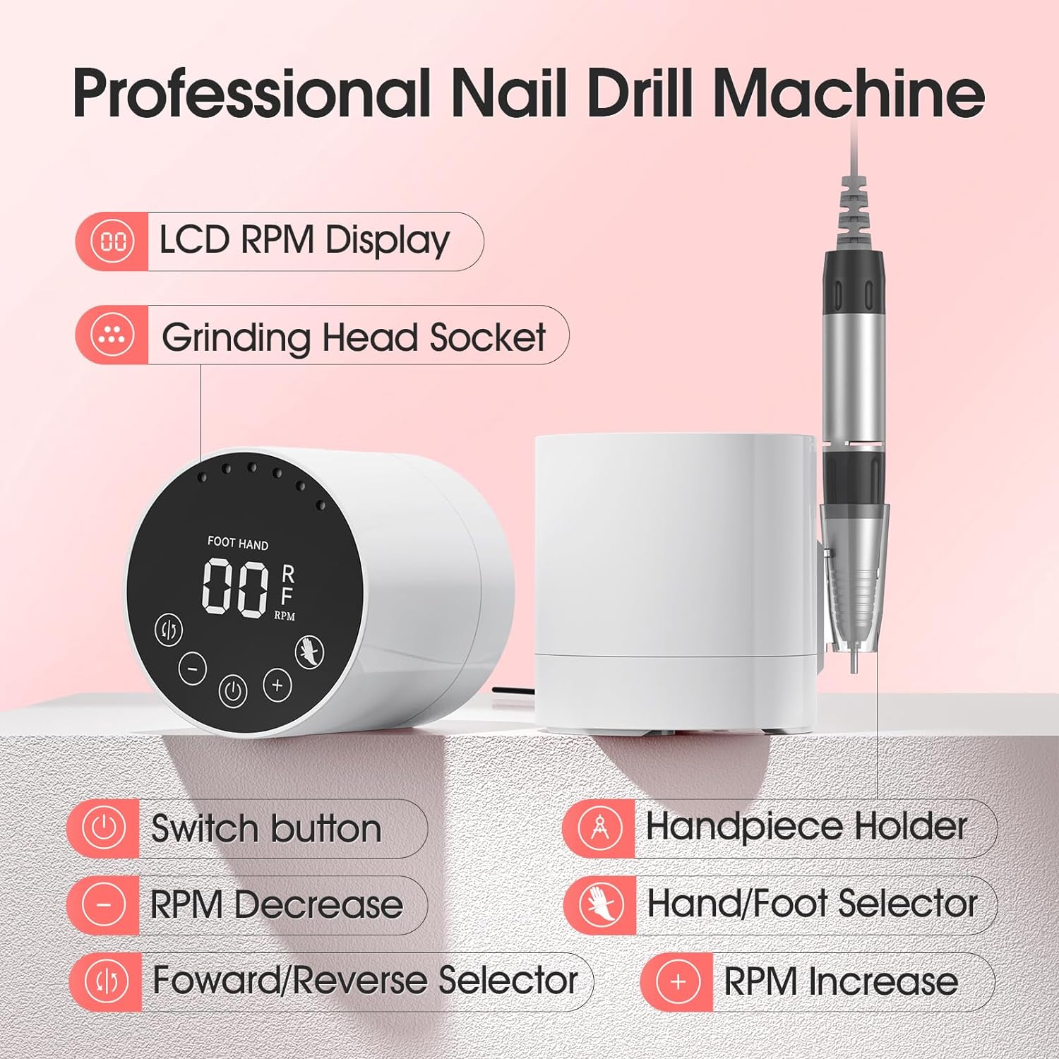Best Electric Nail Drill 11 in 1 Kit, 35000 RPM Acrylic Nail File, Electric Nail File Near Me Remove Nail Gel