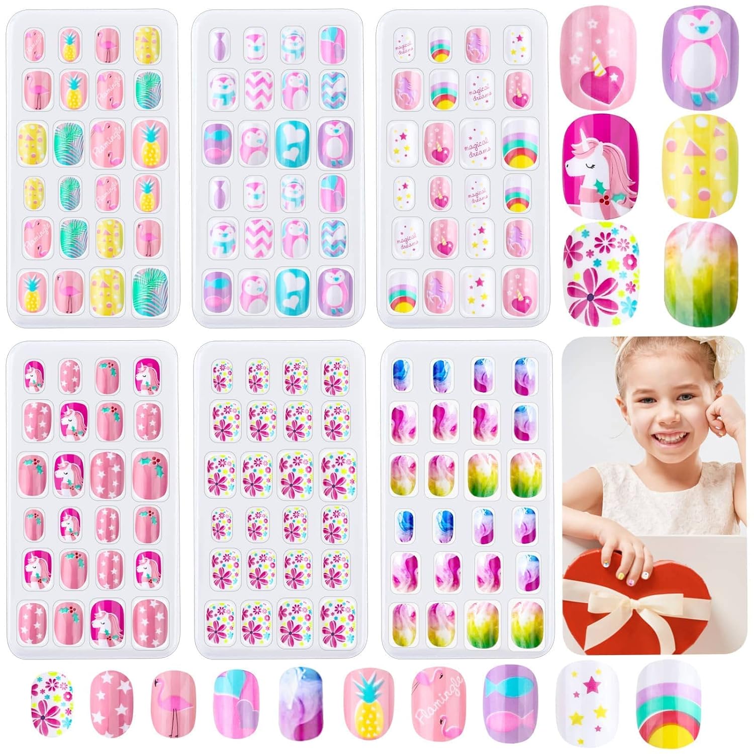 144 Pieces Cheap Press On Nails, The Best Press On Nails Pre Glue Full Cover Short Acrylic Nails
