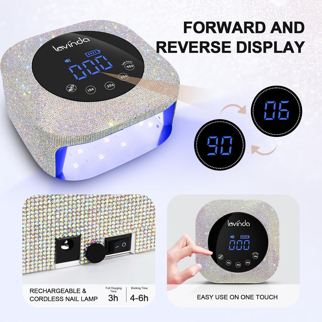 Professional Gel Nail Dryer 54W Rechargeable UV Nail Lamp for Nail Tech Cordless Led Nail Lamp