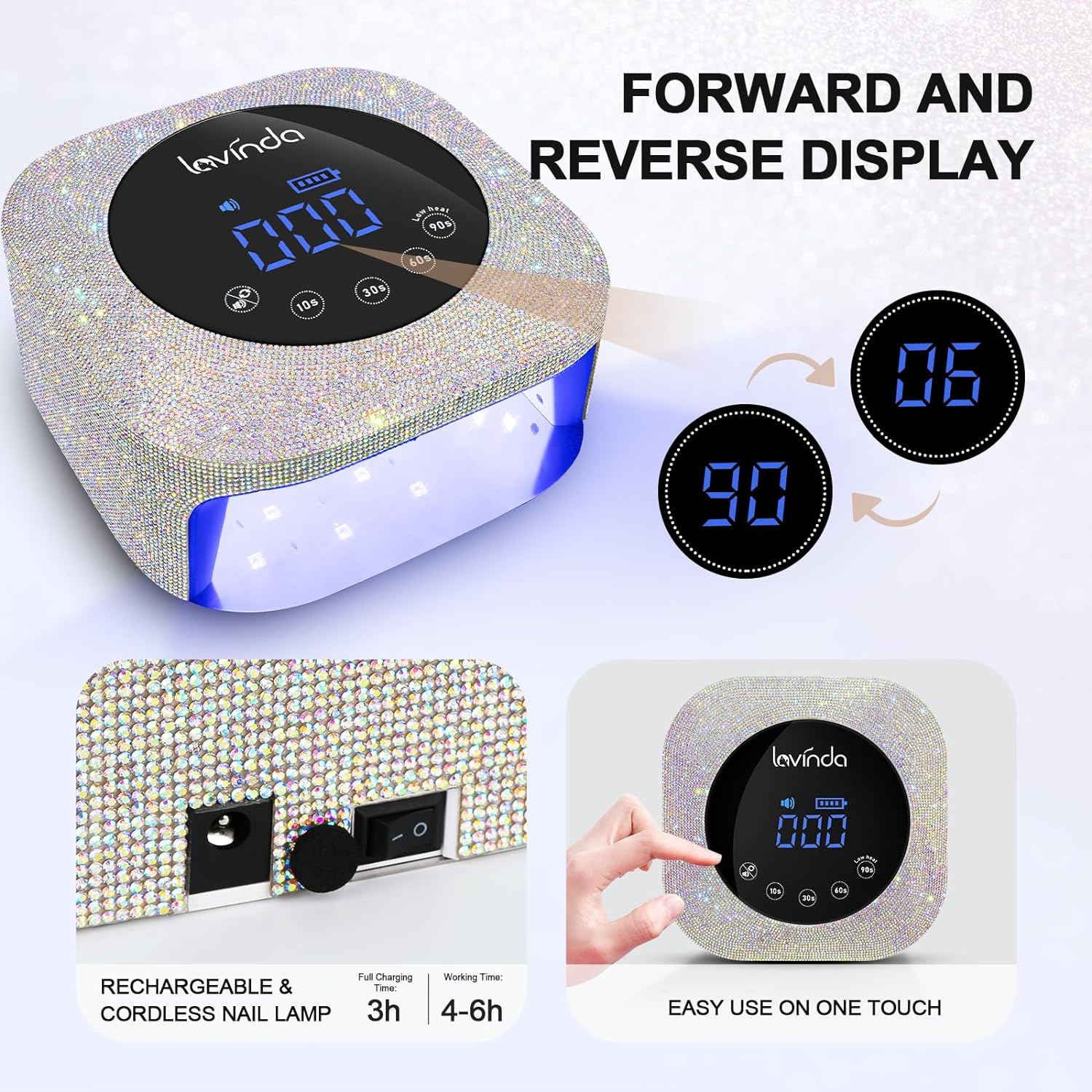 Professional Gel Nail Dryer 54W Rechargeable UV Nail Lamp for Nail Tech Cordless Led Nail Lamp