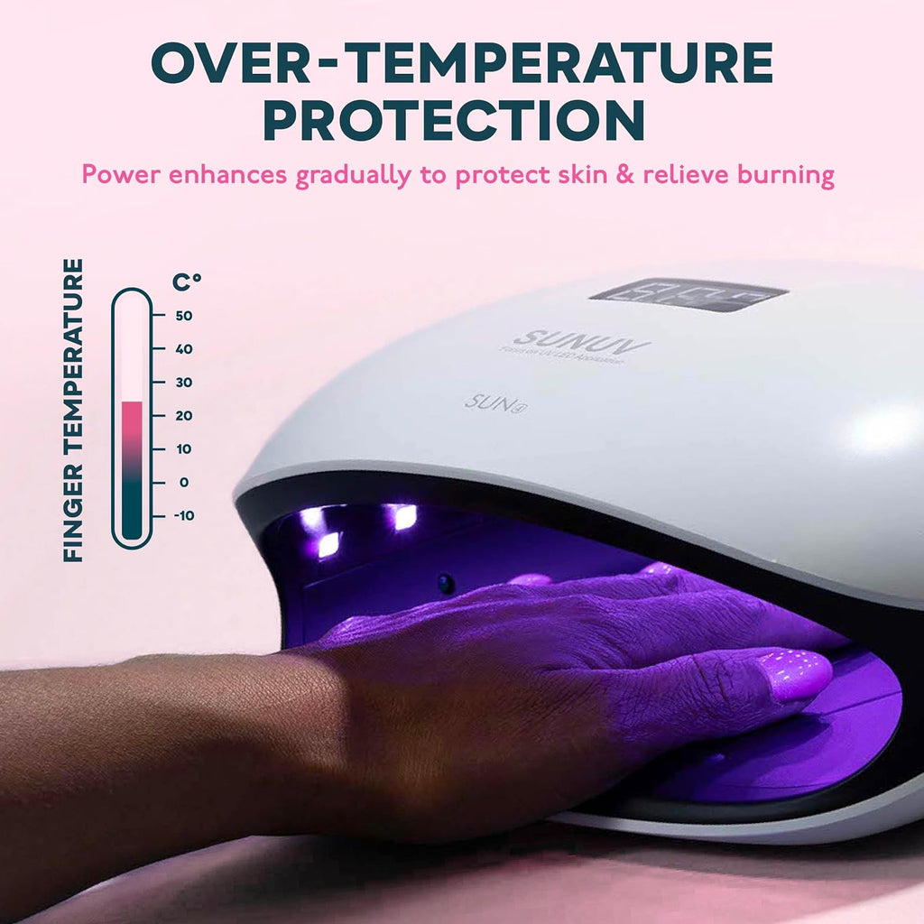 UV Light Lamp for Nails 48W  with 4 Timer Settings, Nail Dryer for Gel Polish