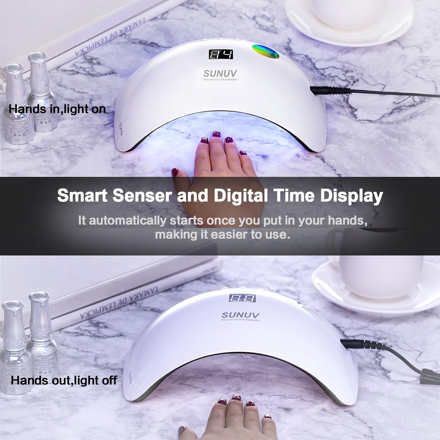 Gel Manicure Lamp with Three Timer Settings, Nail Dryer for Regular Nail Polish