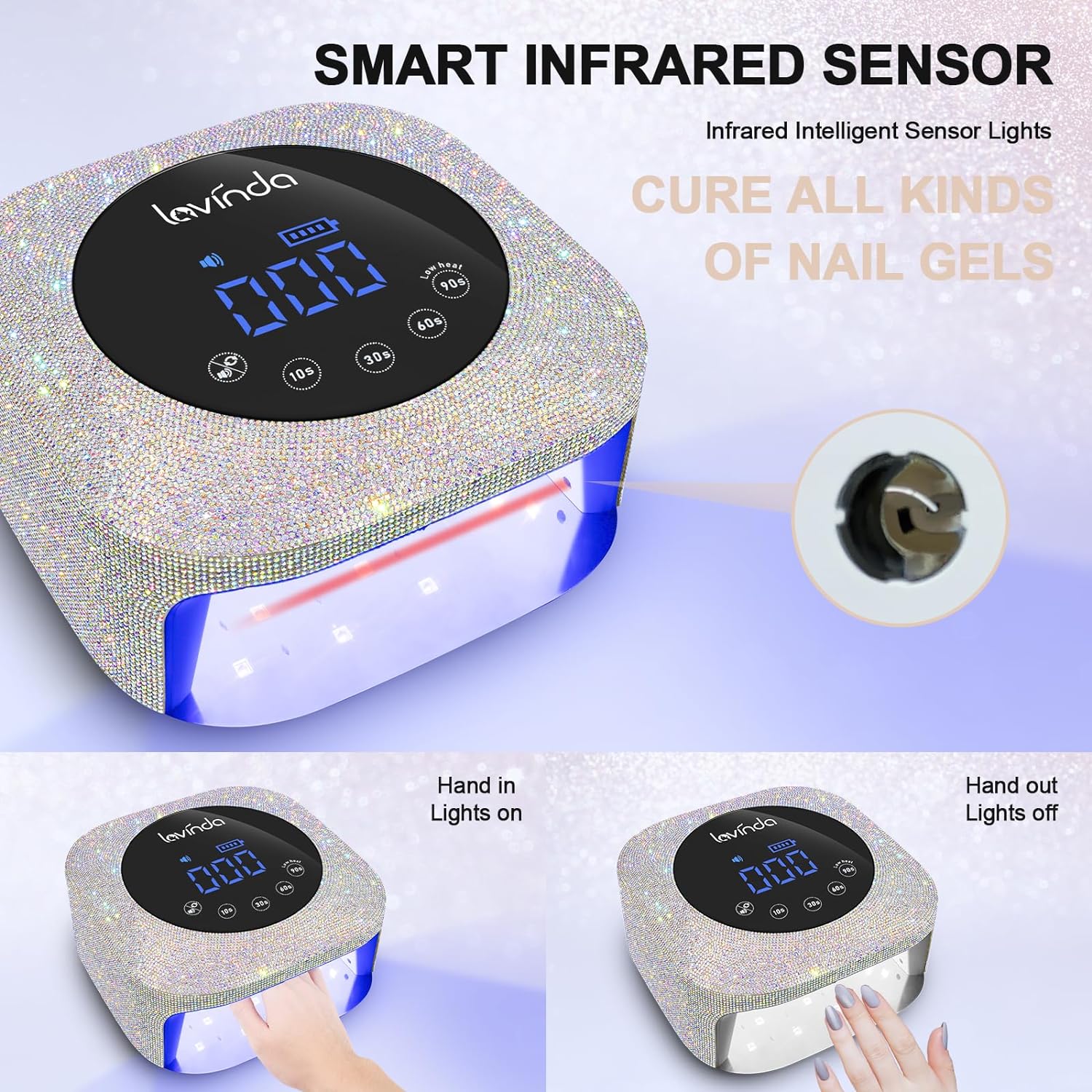 Professional Gel Nail Dryer 54W Rechargeable UV Nail Lamp for Nail Tech Cordless Led Nail Lamp