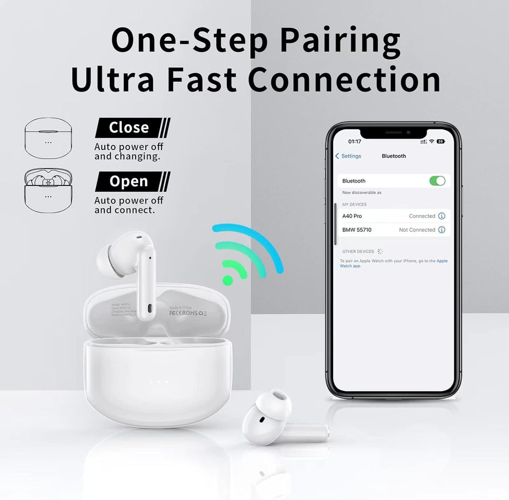 2026 Best Bluetooth Earbuds with Charging Case, 50H Stereo Sound