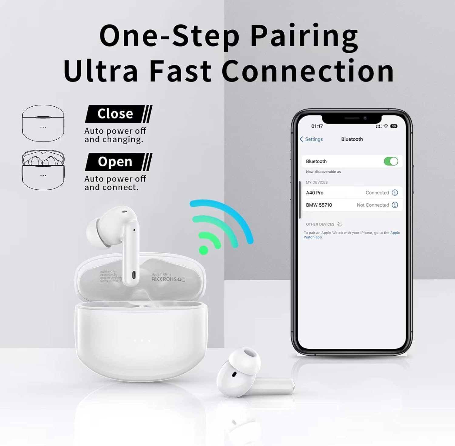 2026 Best Bluetooth Earbuds with Charging Case, 50H Stereo Sound