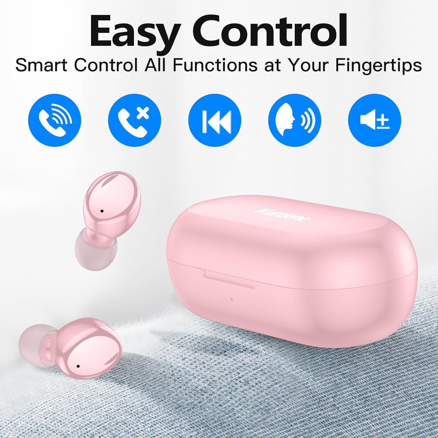 Best Wireless Bluetooth 5.3 Earbuds for Women – Deep Bass, Clear Calls, Pink