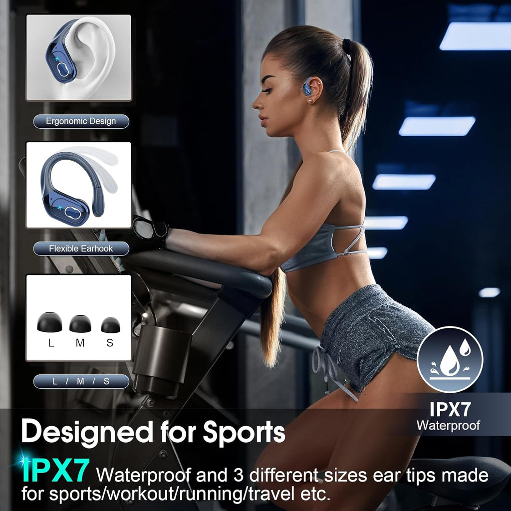 Bluetooth Wireless Earbuds with ENC Noise Cancelling &amp; 75H Battery, Royal Blue