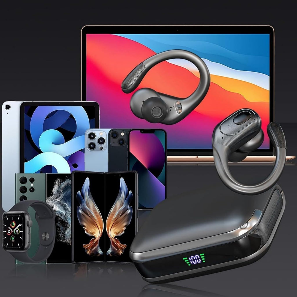 Noise Canceling Bluetooth 5.4 Earbuds – IPX7 Waterproof, LED Display