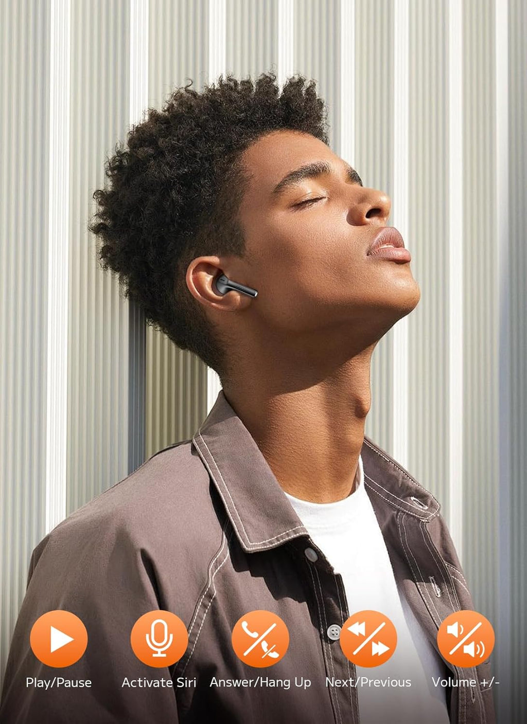 Noise Cancelling Wireless Earbuds for iPhone Android, Bass Sound & 48H Case