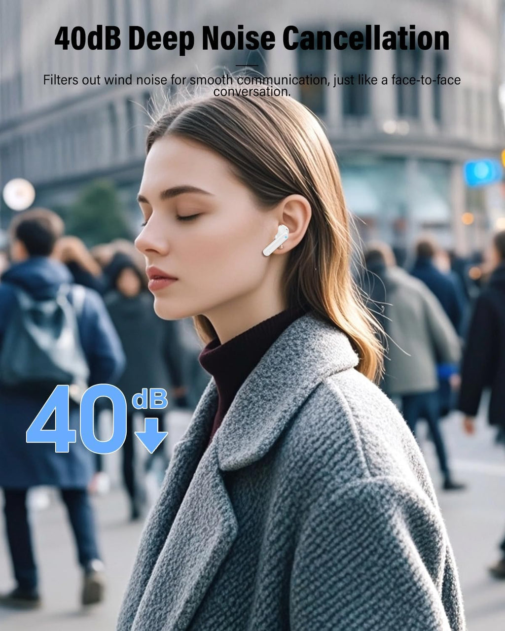 Running Wireless Headphones, Bluetooth 5.4 IP7 Waterproof Earbuds, Secure Fit